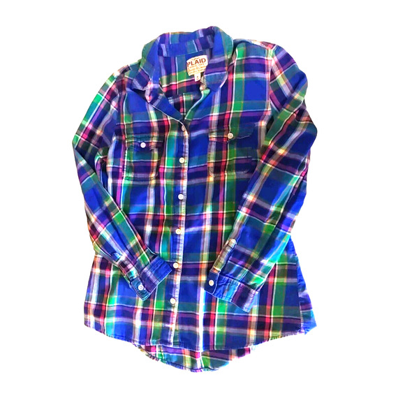 Old Navy Plaid Button Up Men's Shirt Size M Long Sleeve - Picture 2 of 9